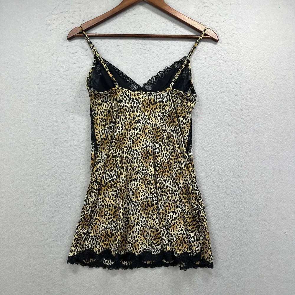 Victoria Secret Slip Dress Womens Small Leopard Lace Chemise Nightie Lingerie